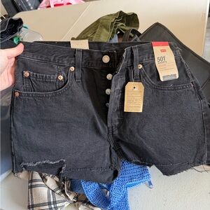 Levi's Women's Dark Gray 501 Jean Shorts